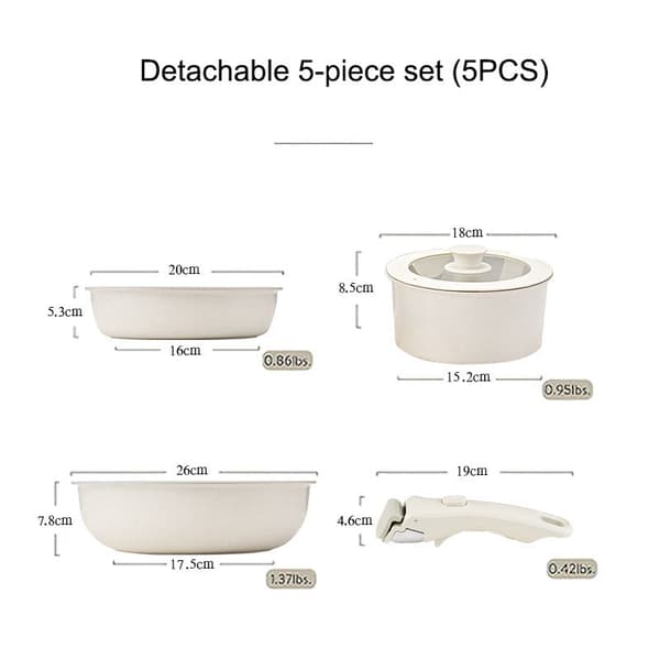 Cookware set grytor stekpanna non stick 5pcs