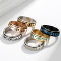 Miniatyrbild 3 av 11: Star Moon Titanium Steel Rotating Night Glow Ring to Relieve Anxiety