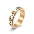 Miniatyrbild 9 av 11: Star Moon Titanium Steel Rotating Night Glow Ring to Relieve Anxiety