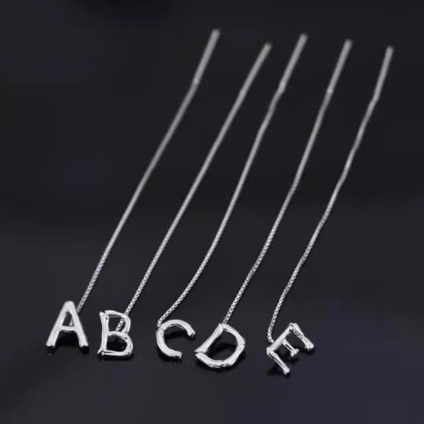 925 Sterling Silver Bokstavsörhängen
