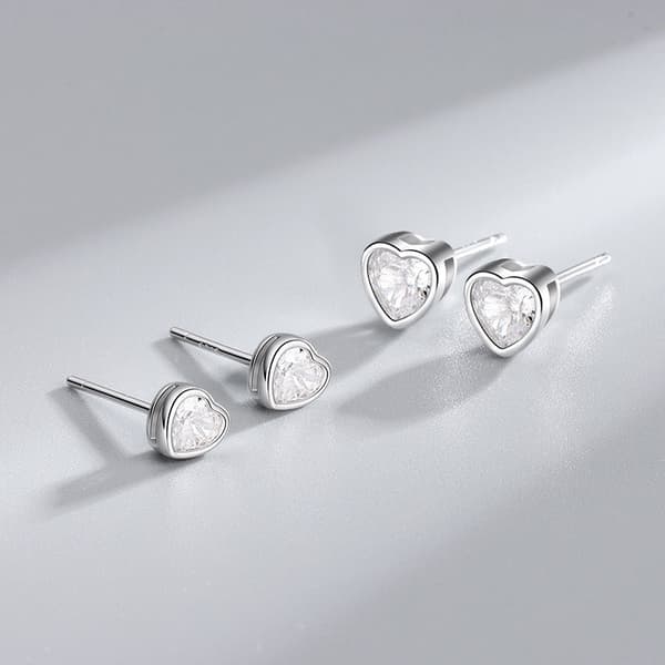 S925 sterling silver örhängen hjärta