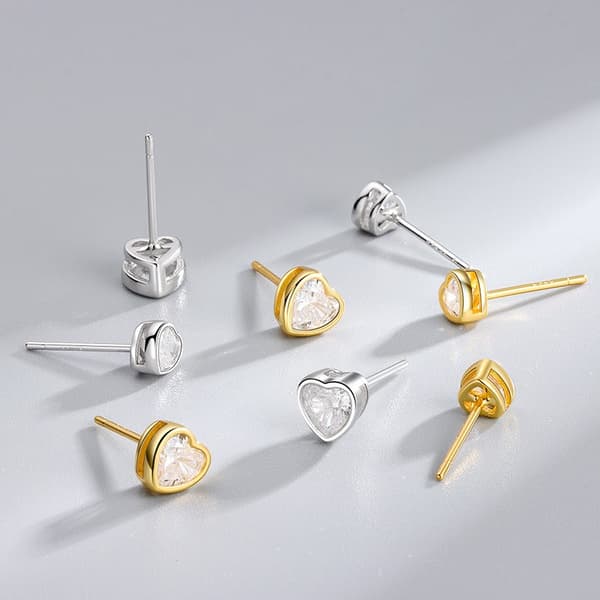 S925 sterling silver örhängen hjärta