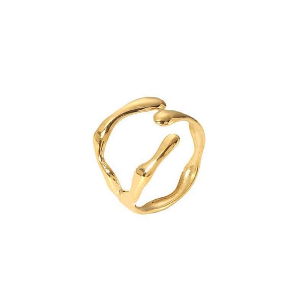 Stainless steel ring 18K electroplated