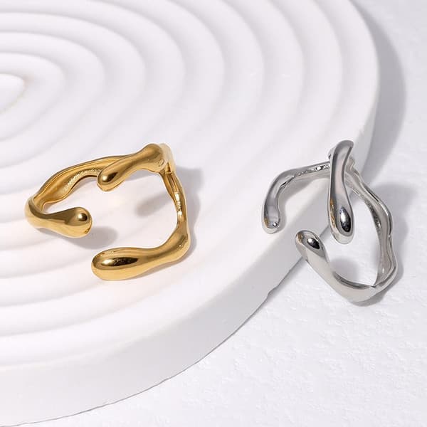 Stainless steel ring 18K electroplated