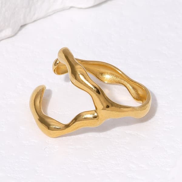 Stainless steel ring 18K electroplated