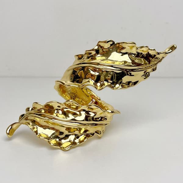 Retro gold leaf spiral armband