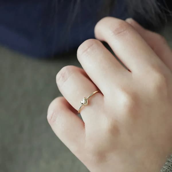 925 Sterling Silver Plated 14K Gold Ring