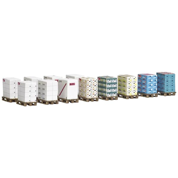 Busch 1812 H0 12 pallar med kartonger Byggsats