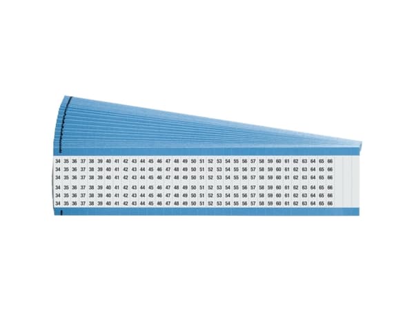 Brady WM-34-66-PK, Vit, Vinyl, 825 styck, Svart, 34 - 66, Mätt