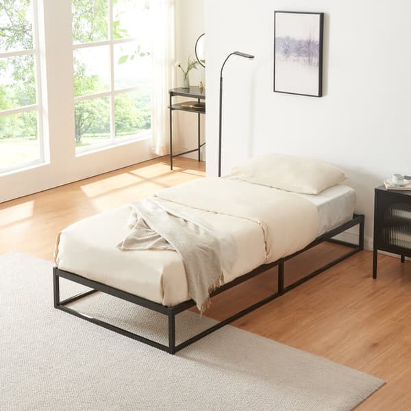 Säng Trerunta 200x90 cm metall svart [en.casa]