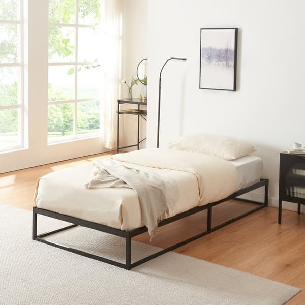 Säng Trerunta 200x90 cm metall svart [en.casa]
