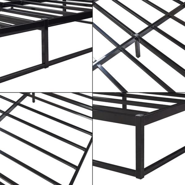 Säng Trerunta 200x160 cm metall svart [en.casa]