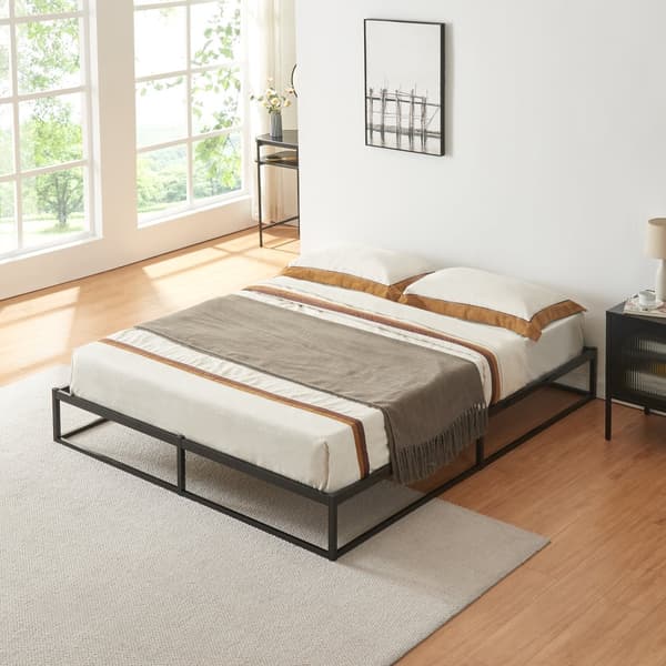 Säng Trerunta 200x160 cm metall svart [en.casa]