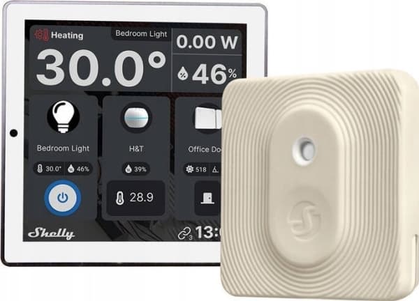 Shelly väggdisplay vit + BLU H&amp;T elfenben - WiFi pekskärm