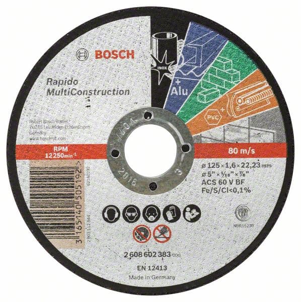 Bosch 2 608 602 383, 12,5 cm, Monivärinen, 1,6 mm, 1 kpl