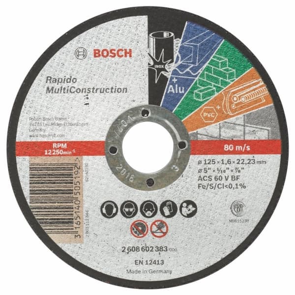 Bosch 2 608 602 383, 12,5 cm, Monivärinen, 1,6 mm, 1 kpl