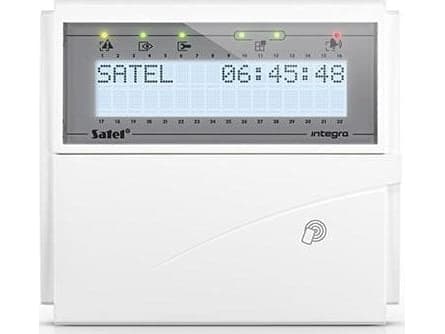 Satel SATEL LCD-tastatur (hvit bakgrunnsbelysning, 125 kHz nærhetskortleser) INT-KLCDR-W