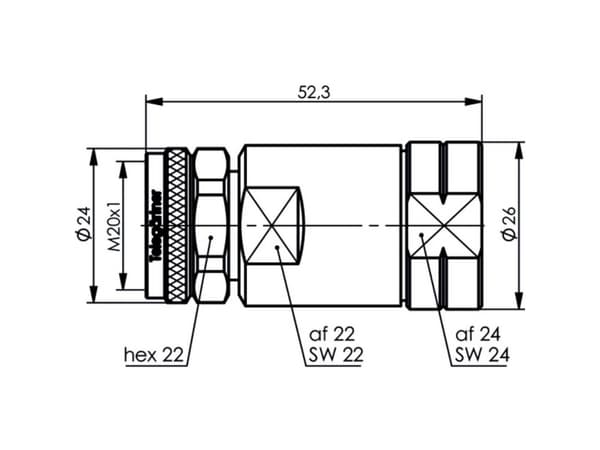 Telegärtner 4.3-10 Stecker G23 IP68 100025229 // J01440A3005 F-kontakt Stickpropp, rak 50 ? 1 st