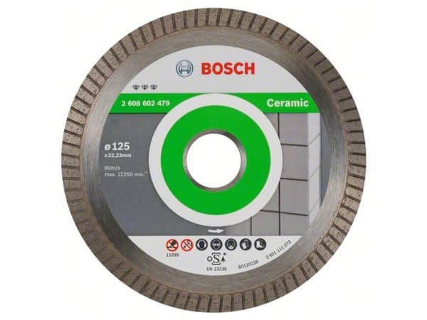 Bosch Best for Ceramic Extraclean Turbo - Diamantskjæreplate - for keramisk, porselen, porcelain stoneware, hard ceramics - 125 mm