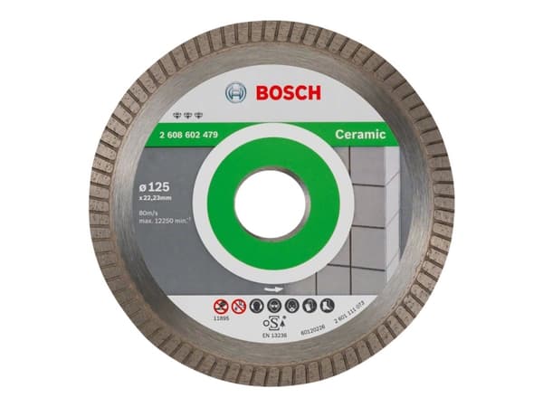 Bosch Best for Ceramic Extraclean Turbo - Diamantskjæreplate - for keramisk, porselen, porcelain stoneware, hard ceramics - 125 mm