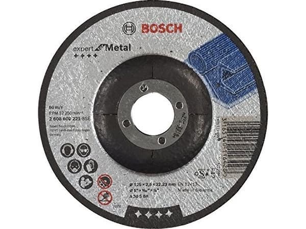 Bosch 2 608 600 221, levyleikkuri, Sisäänpainettu keskiosa, Metalli, Bosch, 2,22 cm, 12,5 cm