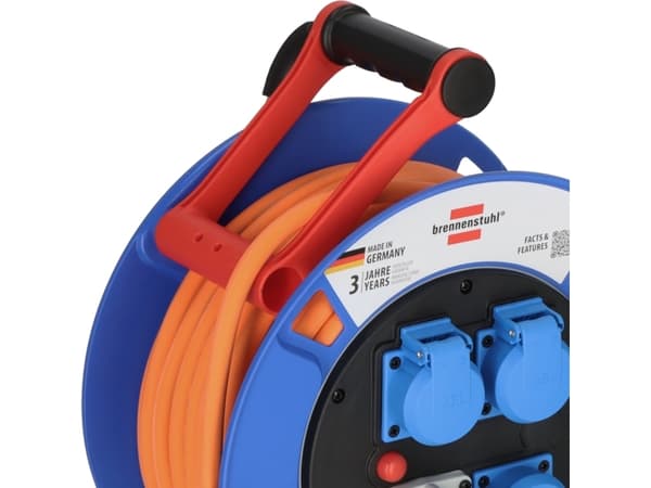 Brennenstuhl 1182690200, 25 m, Utomhus, IP44, Kyltålig, Oljetålig, Plast, Svart, Blå, Orange