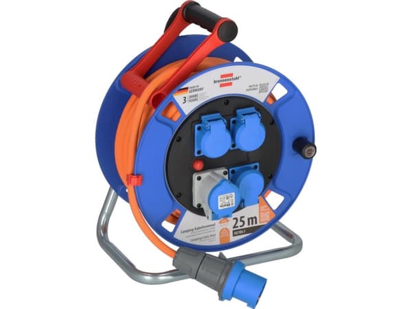 Brennenstuhl 1182690200, 25 m, Utomhus, IP44, Kyltålig, Oljetålig, Plast, Svart, Blå, Orange