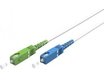 Lyslederkabel (FTTH), Singlemode (OS2) White, hvid (Simplex), 0,5 m