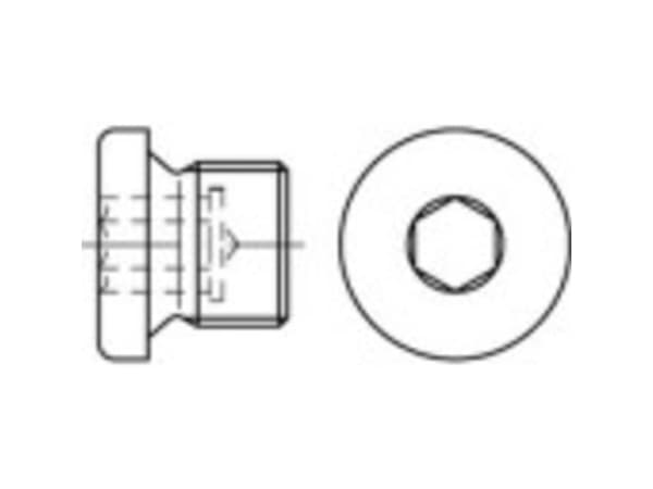 TOOLCRAFT TO-9988884 Låseskruer 1 Zoll Indvendig sekskant DIN 908 Rustfrit stål A4 5 stk