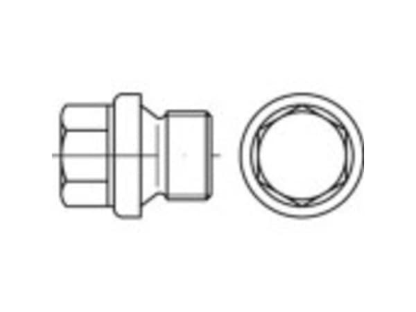 TOOLCRAFT TO-9978471 Låseskruer 1 Zoll Udvendig sekskant DIN 910 Stål 10 stk