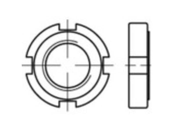 TOOLCRAFT TO-9978957 Låsemøtrikker M65 DIN 1804 Stål 10 stk