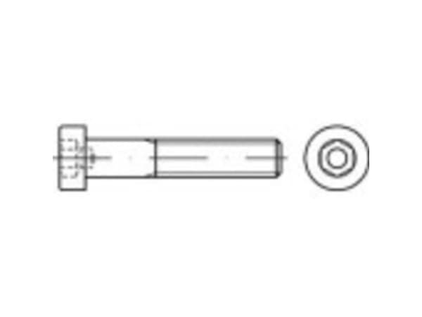 TOOLCRAFT TO-9989940 Cylinderskruer M12 100 mm Indvendig sekskant DIN 6912 Rustfrit stål A4 10 stk