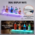 Miniatyrbild 5 av 9: Väggmonterad LED-spritflaskedisplay, Hemmabarhylla 30", 1-stegs design, Elegant belysning