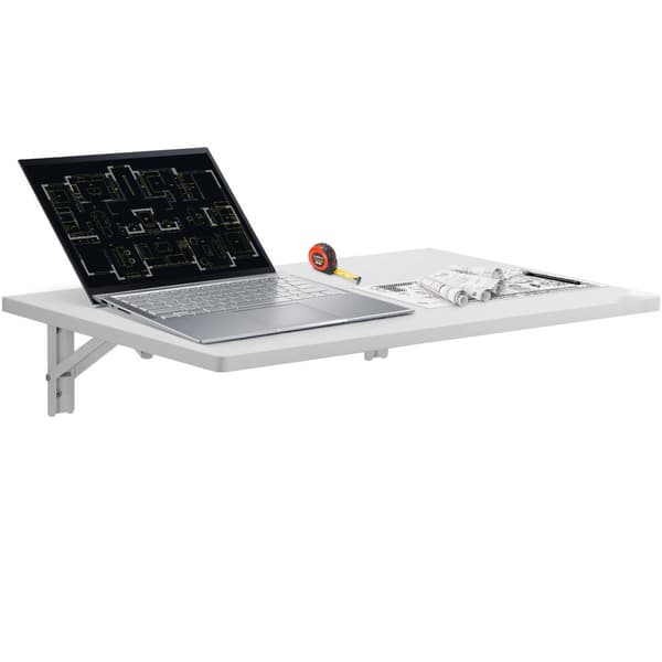 Väggmonterat hopfällbart laptopbord, 23,62x15,75 tum, perfekt för hemmakontor, platsbesparande design