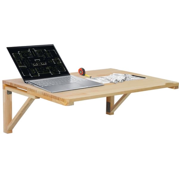 Vægmonteret flydende klapbord til laptop, hjemmekontor, 31,5x23,62 tommer, pladsbesparende design, robust konstruktion
