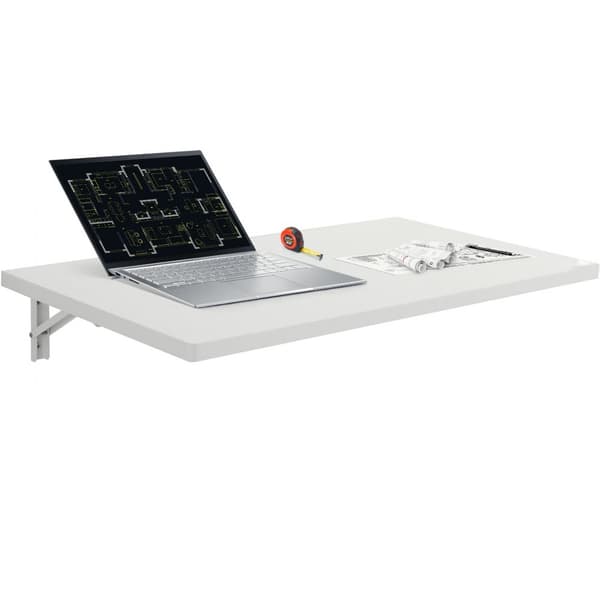 Vægmonteret flydende klapbord til bærbar computer, hjemme kontor, 35,43x19,69 tommer, pladsbesparende design, justerbar højde