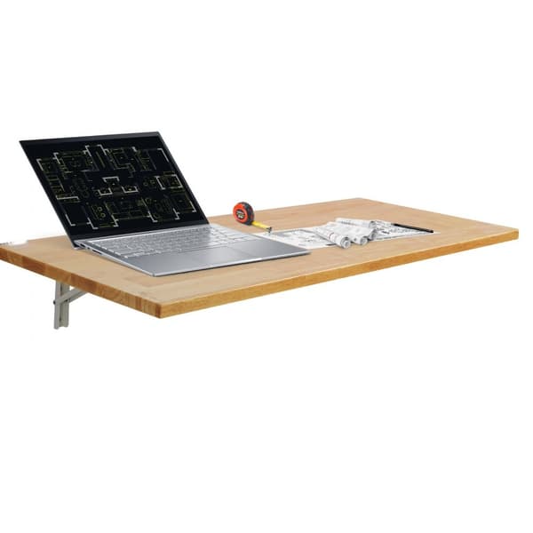 Vægmonteret flydende klapbord til laptop, hjemmearbejde, 47,24x19,69 tommer, pladsbesparende design