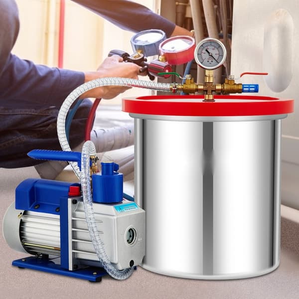 Tyhjiökammiosarja 5 Gal, 5CFM, 1/3HP Yksivaiheinen Pumpulla, Tehokas Tyhjöpumppu