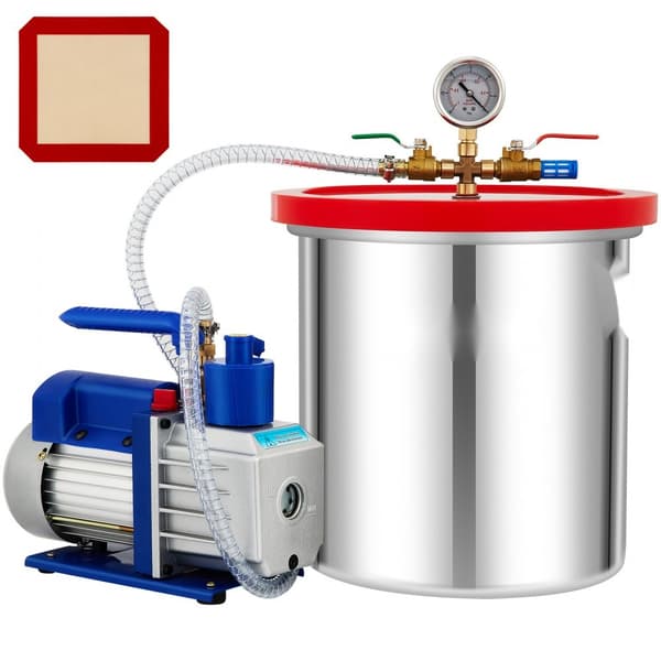 Tyhjiökammiosarja 5 Gal, 5CFM, 1/3HP Yksivaiheinen Pumpulla, Tehokas Tyhjöpumppu