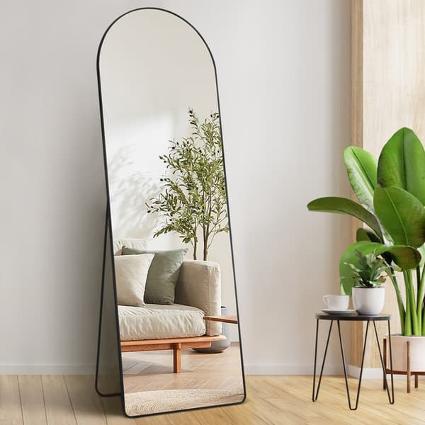 Buet spejl i fuld længde 65'' x 22'' helkropsspejl, stående eller hængende, moderne design, perfekt til hjemmet