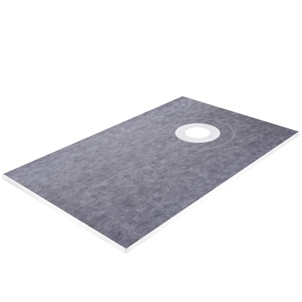Vandtæt brusesæt 38''x60'' med offset afløb, PVC-materiale, holdbart og nemt at installere