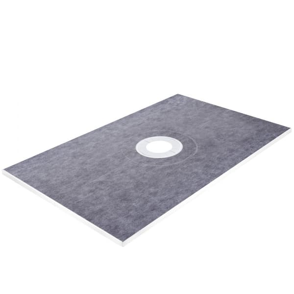 Vandtæt brusesæt, 48''x72'', med centralt afløb i PVC, brusesæt med bakke, holdbart og praktisk