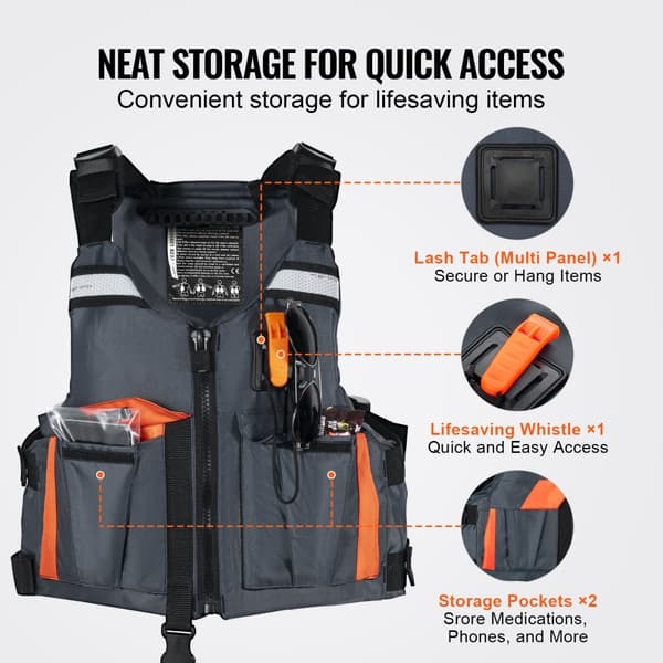 Vattensports flytväst PFD 110N, Flytväst för män och kvinnor, XL, säkerhet, hög synlighet, vattensportutrustning