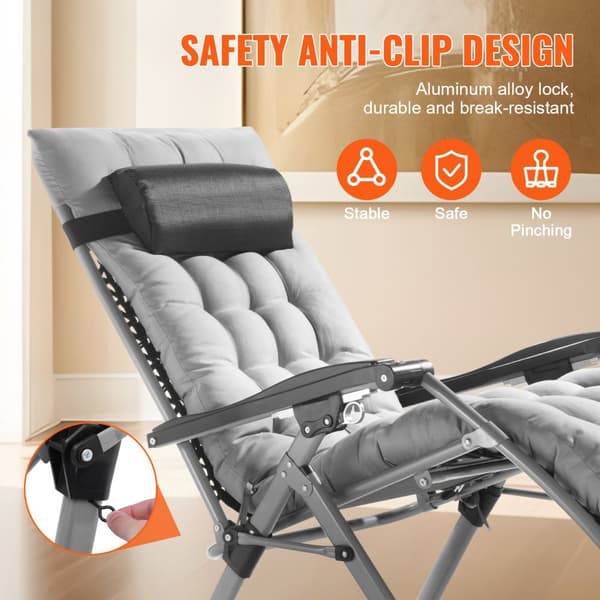 Zero Gravity stol 26", komfortabel hvilestol til indendørs og udendørs brug, ergonomisk design