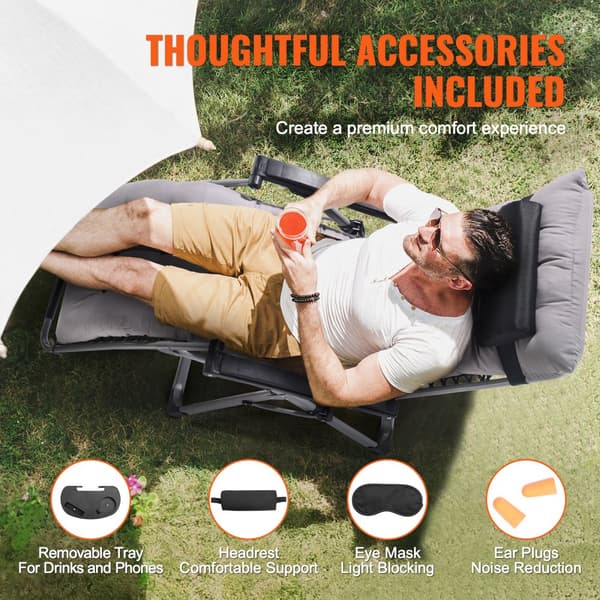 Zero Gravity stol 26", komfortabel hvilestol til indendørs og udendørs brug, ergonomisk design