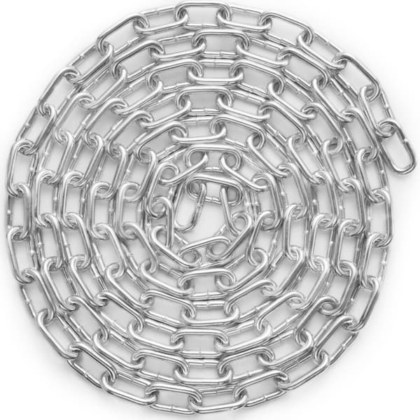 Zinkbelagt Proof Coil Kæde i Carbonstål, 3/16" x 10', 1100 lbs Belastningsevne