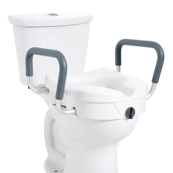 Hævet toiletsæde 5" med 350 lbs vægtkapacitet til rundt og aflangt toilet, nem installation, komfortabel støtte