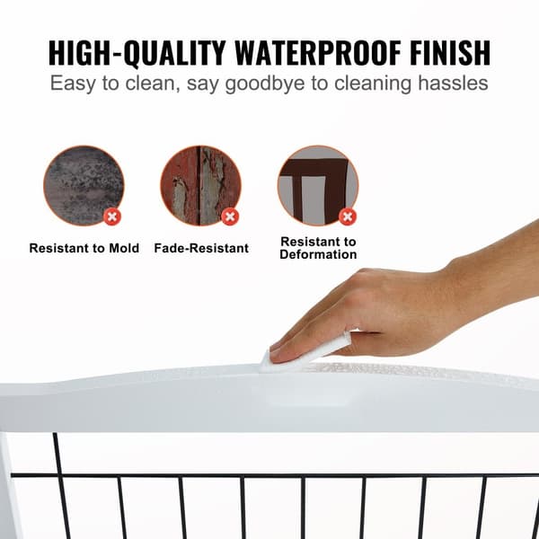 Fritstående Hundeport 32x96,5 tommer, Foldbar Pet Gate, Hvid, Holdbar og Pladsbesparende
