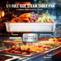 Pikkukuva 3 / 9: Täysikokoinen Hotelli Pan Steam Pöytäpannu, 4" syvä, Ruostumaton Teräs, Kestävä ja Tehokas Grillaamiseen