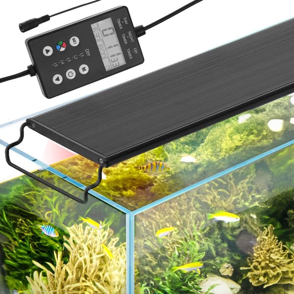 Fuld Spektrum Akvarielampe med LCD-skærm til 24"-30" Ferskvandsbeholder - 22W Effekt